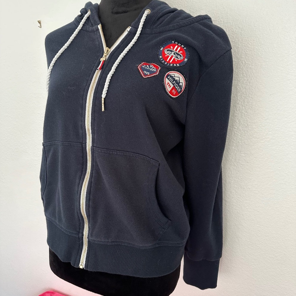 Tommy Hilfiger Zip Hoodie Sweatshirt with Patchwork.